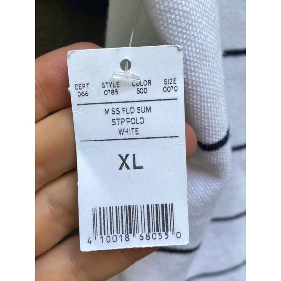 Eddie Bauer, white and black striped Polo Shirt classic nautical size Xl Nwt - Picture 4 of 8
